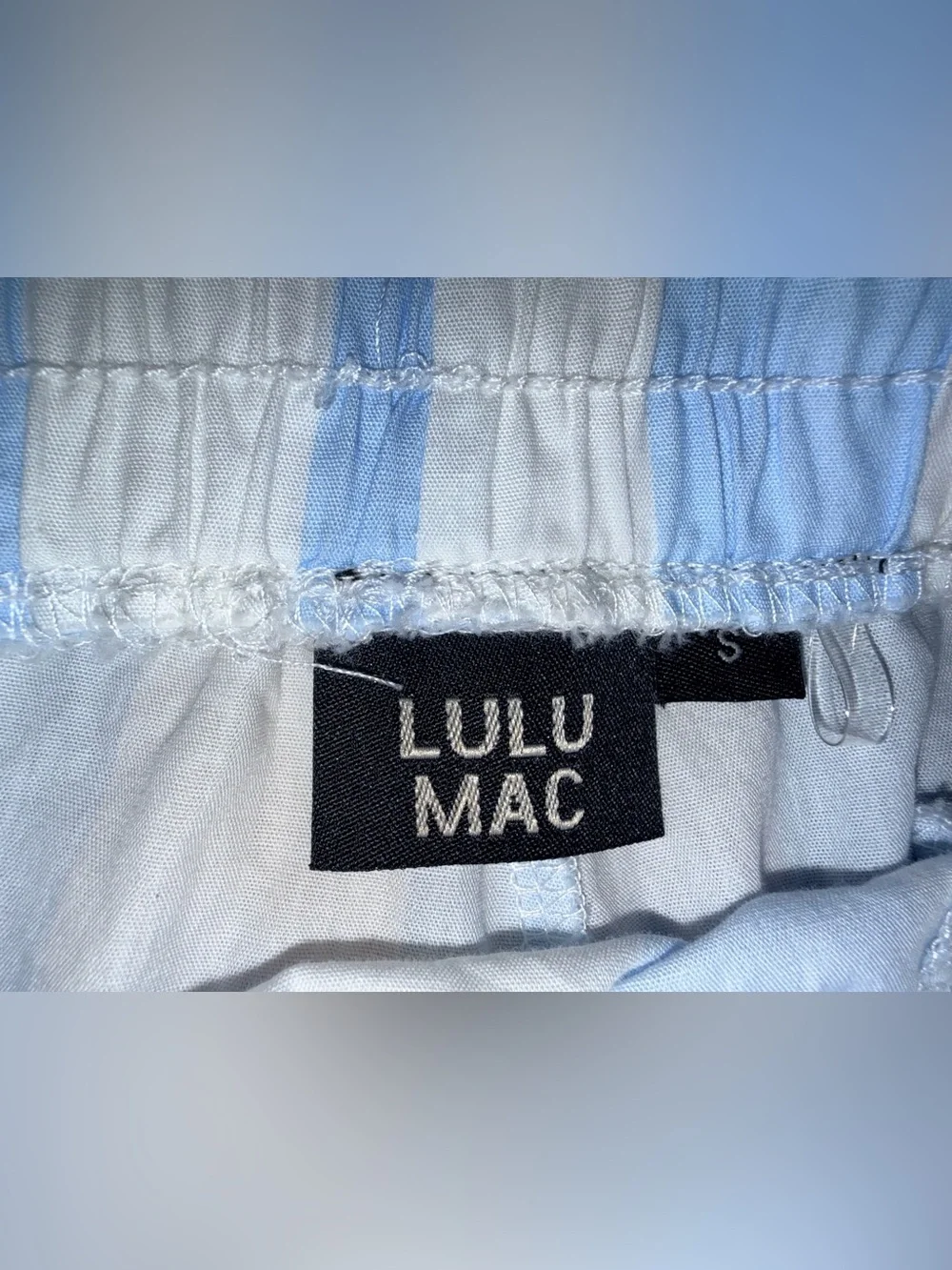 Lulu Mac Light Blue & White Striped Shorts